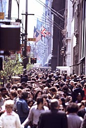 Foule &agrave; New-York - ann&eacute;es 70