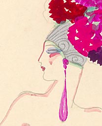 Visage - D&eacute;tail de costume de sc&egrave;ne de Music-Hall par Jos&eacute; de Zamora