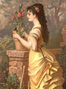 Chromolithographie XIX&deg; d'une jeune fille - Toute utilisation et droit r&eacute;serv&eacute;s par &copy; Phototh&egrave;que Ducatez