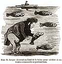 Caricature et humour du XIXe si&egrave;cle - Monsieur Berger et ses truites par Cham.